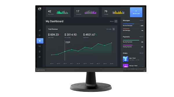 Lenovo C24-40 23.8-inch Full HD IPS Monitor with AMD FreeSync and Ultra-Thin Bezels